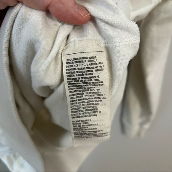 Abercrombie & Fitch Men’s White Cream Sweatshirt Hoodie Logo Size Medium - Picture 2 of 7